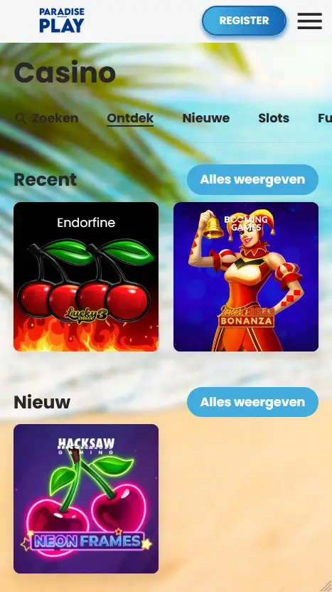 Paradise Play mobiele versie